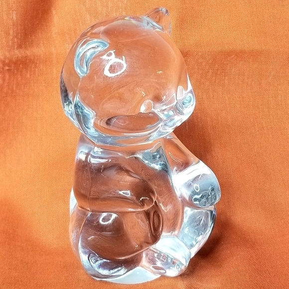 Vintage Collectible Fenton Clear Glass Teddy Bear Figurine Paperweight - Picture 3 of 9